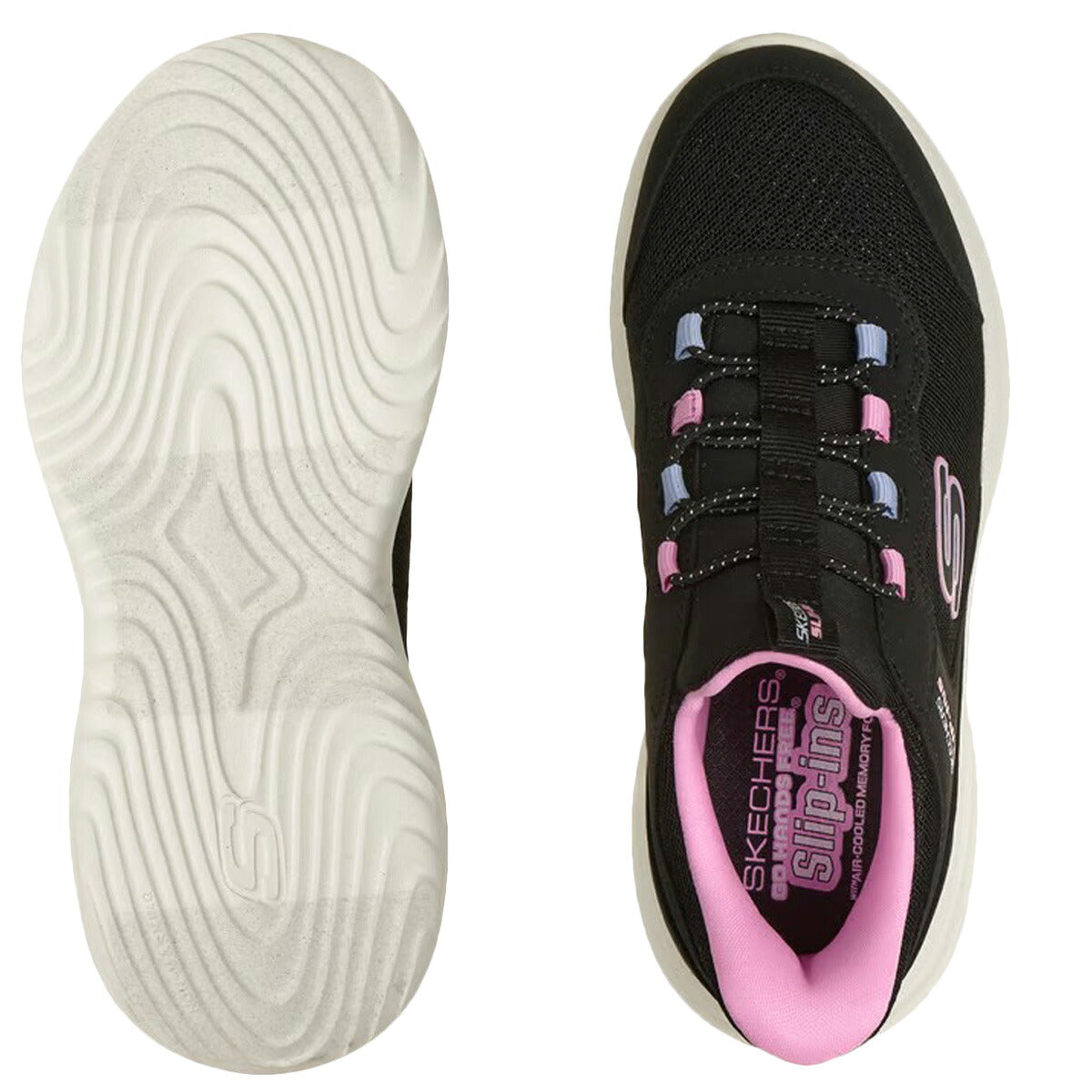 スケッチャーズ スリップインズ シューズ ジュニア ブランド スニーカー SKECHERS ガールズ スリッポン 靴 くつ 手を使わず履ける 履きやすい ハンズフリー ゴムひも ローカット 303690L ブラック