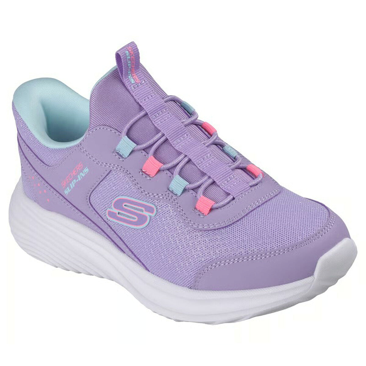 スケッチャーズ スリップインズ シューズ ジュニア ブランド スニーカー SKECHERS ガールズ スリッポン 靴 くつ 手を使わず履ける 履きやすい ハンズフリー ゴムひも ローカット 303690L ブラック