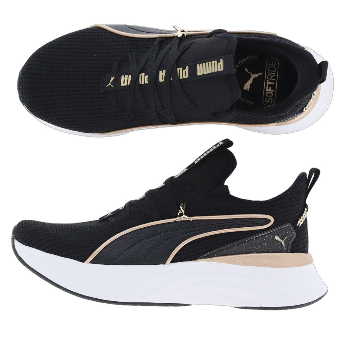 プーマ ソフトライド SOFTRIDE シューズ レディース ブランド スニーカー PUMA 厚底 カジュアル 黒 ウォーキング 313719 ブラック 新作 かわいい 大きいサイズ 有 スポーツ おしゃれ