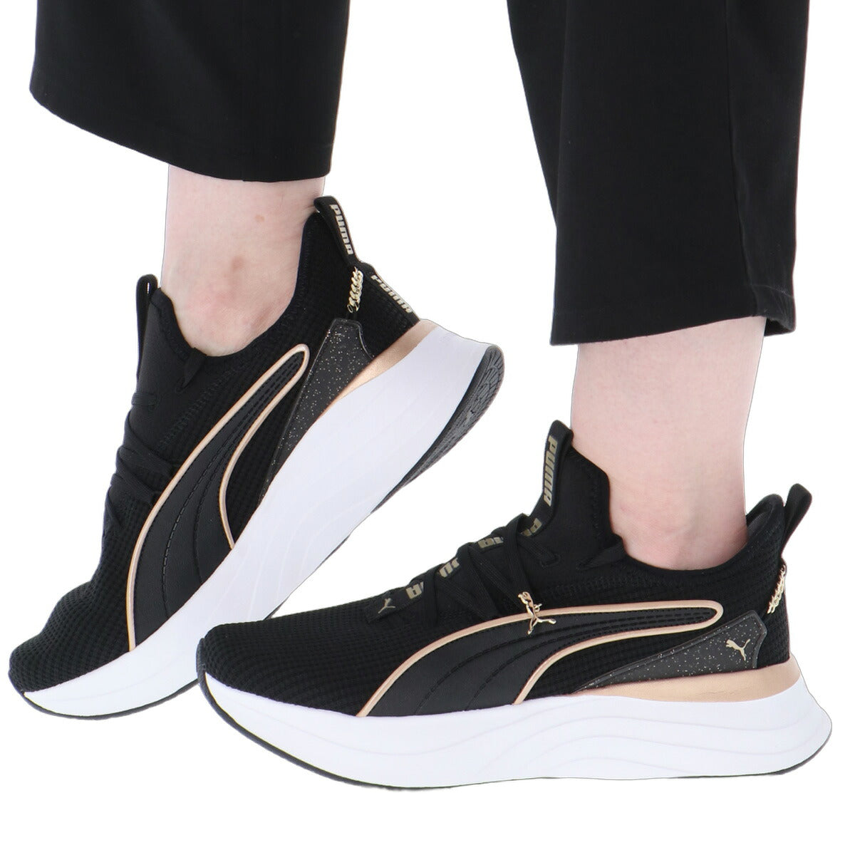 プーマ ソフトライド SOFTRIDE シューズ レディース ブランド スニーカー PUMA 厚底 カジュアル 黒 ウォーキング 313719 ブラック 新作 かわいい 大きいサイズ 有 スポーツ おしゃれ