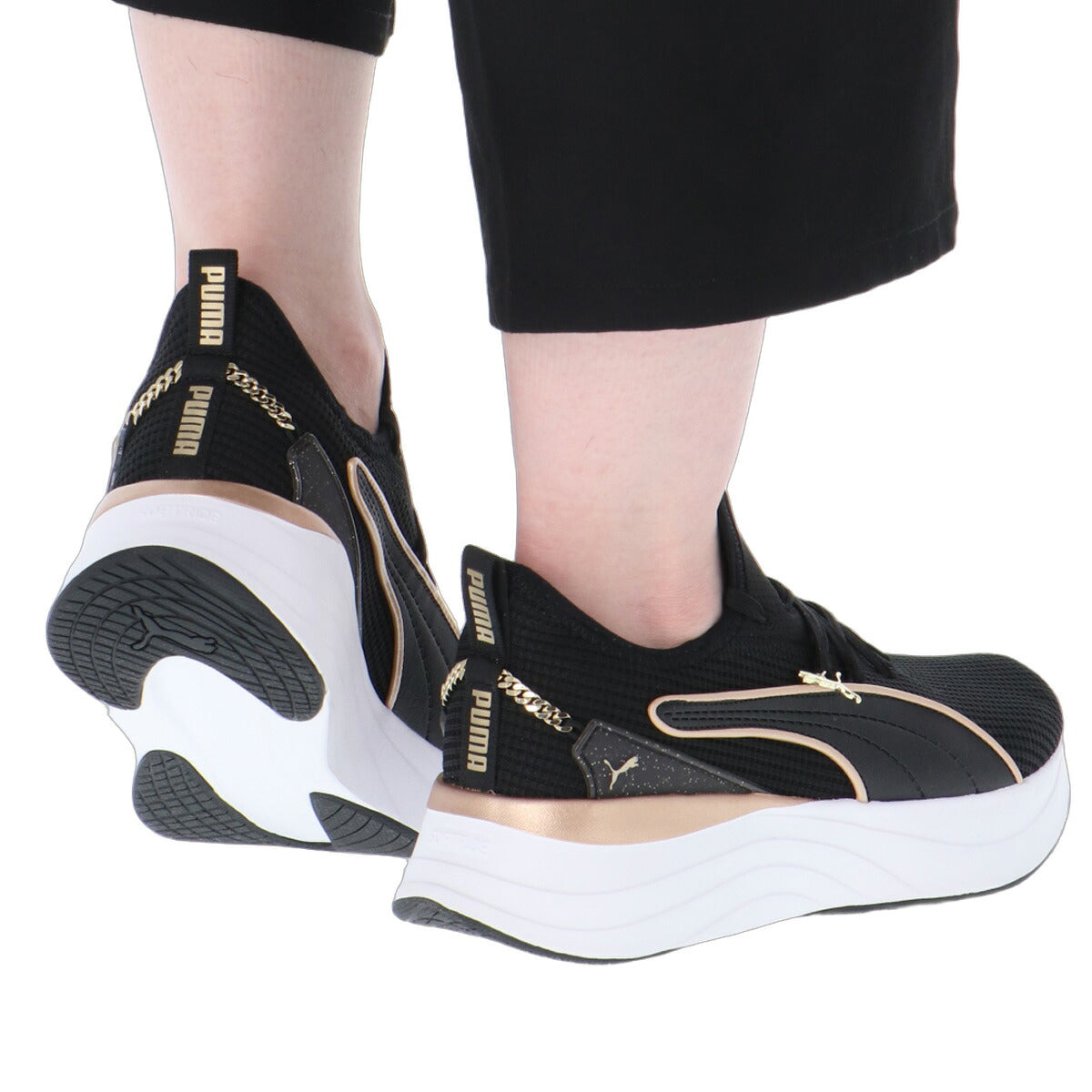 プーマ ソフトライド SOFTRIDE シューズ レディース ブランド スニーカー PUMA 厚底 カジュアル 黒 ウォーキング 313719 ブラック 新作 かわいい 大きいサイズ 有 スポーツ おしゃれ