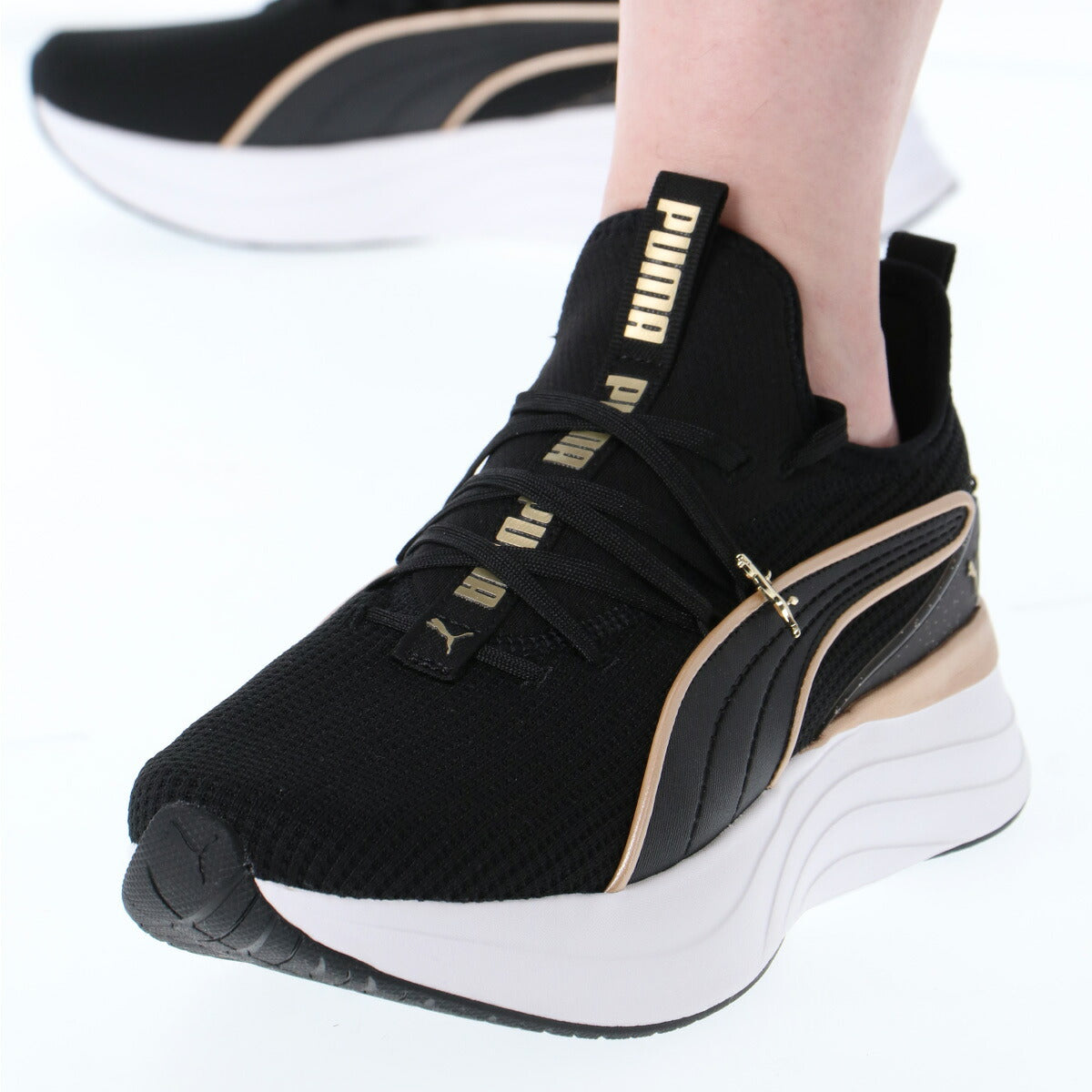 プーマ ソフトライド SOFTRIDE シューズ レディース ブランド スニーカー PUMA 厚底 カジュアル 黒 ウォーキング 313719 ブラック 新作 かわいい 大きいサイズ 有 スポーツ おしゃれ