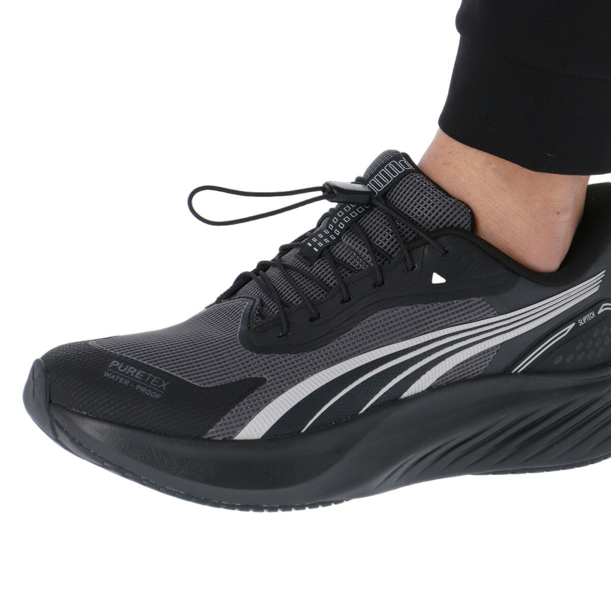 プーマ イーズイン シューズ メンズ ブランド ランニングシューズ ウォーキングシューズ ランニング マラソン スニーカー ランシュー PUMA 防水 立ったまま履ける ハンズフリー 手を使わず履ける 黒 314260 ブラック