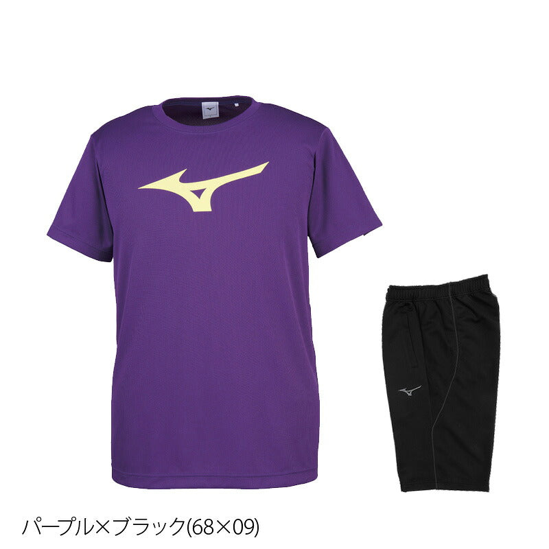 ミズノ Tシャツ ハーフパンツ 上下 メンズ ホワイト ブラック ネイビー ブルー イエロー オレンジ レッド ピンク パープル 32JA8155