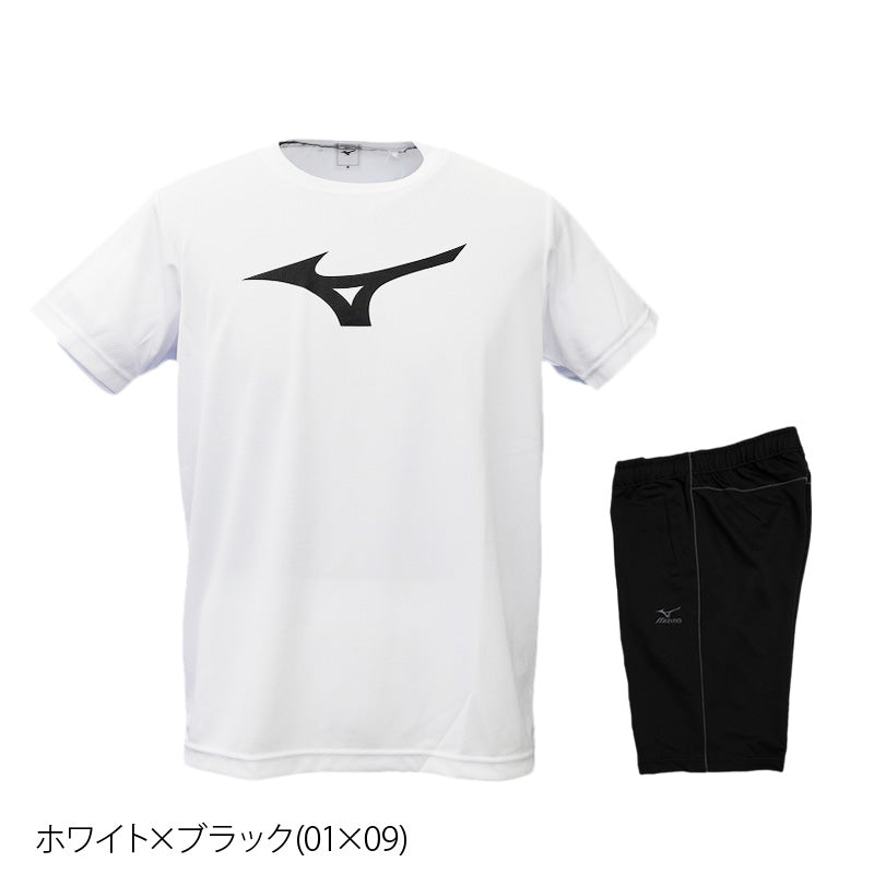 ミズノ Tシャツ ハーフパンツ 上下 メンズ ホワイト ブラック ネイビー ブルー イエロー オレンジ レッド ピンク パープル 32JA8155