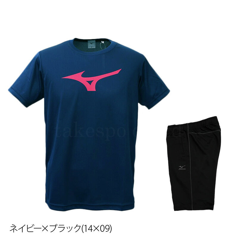 ミズノ Tシャツ ハーフパンツ 上下 メンズ ホワイト ブラック ネイビー ブルー イエロー オレンジ レッド ピンク パープル 32JA8155