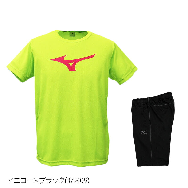 ミズノ Tシャツ ハーフパンツ 上下 メンズ ホワイト ブラック ネイビー ブルー イエロー オレンジ レッド ピンク パープル 32JA8155