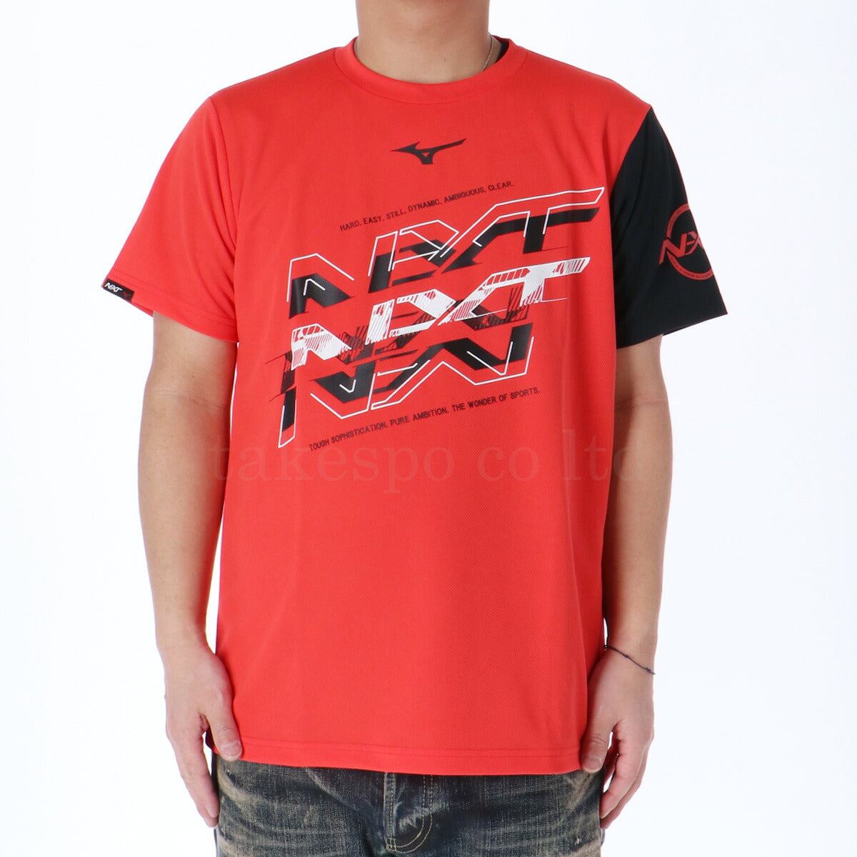 ミズノ Tシャツ メンズ N-XT レッド ホワイト 32JAC220