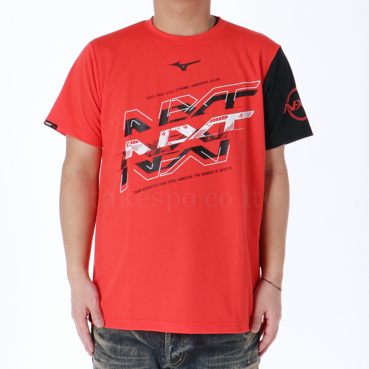 ミズノ Tシャツ メンズ N-XT レッド ホワイト 32JAC220