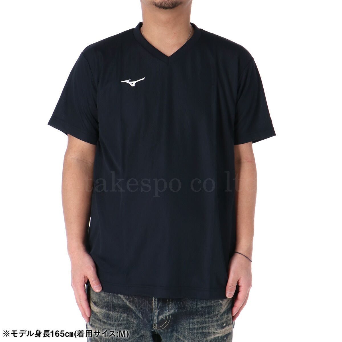 ミズノ 半袖 吸汗 速乾 吸水 ナビドライ Tシャツ メンズ ブランド ドライ スポーツ Mizuno ワンポイント Vネック 32MAC191 3ds ブラック ホワイト ネイビー SALE セール