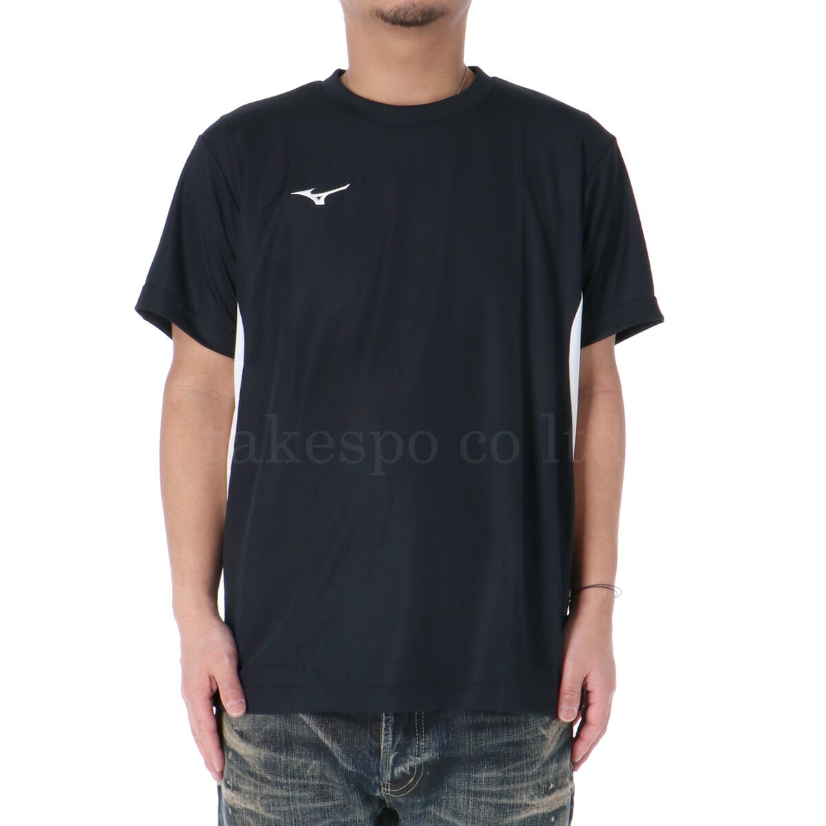 ミズノ 半袖 吸汗 速乾 吸水 ナビドライ Tシャツ メンズ ブランド ドライ スポーツ Mizuno ワンポイント UVカット 32MAC196 ホワイト ネイビー ブラック SALE セール 大きいサイズ 有
