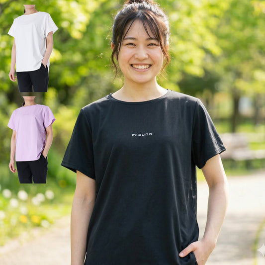 ミズノ Tシャツ レディース ソフトドライTシャツ ブラック ホワイト パープル 32MAD301