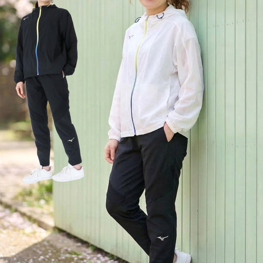 ミズノ クロス薄手 ジャージ 上下 レディース ムーブライトクロス ホワイト ブラック 32MCD340