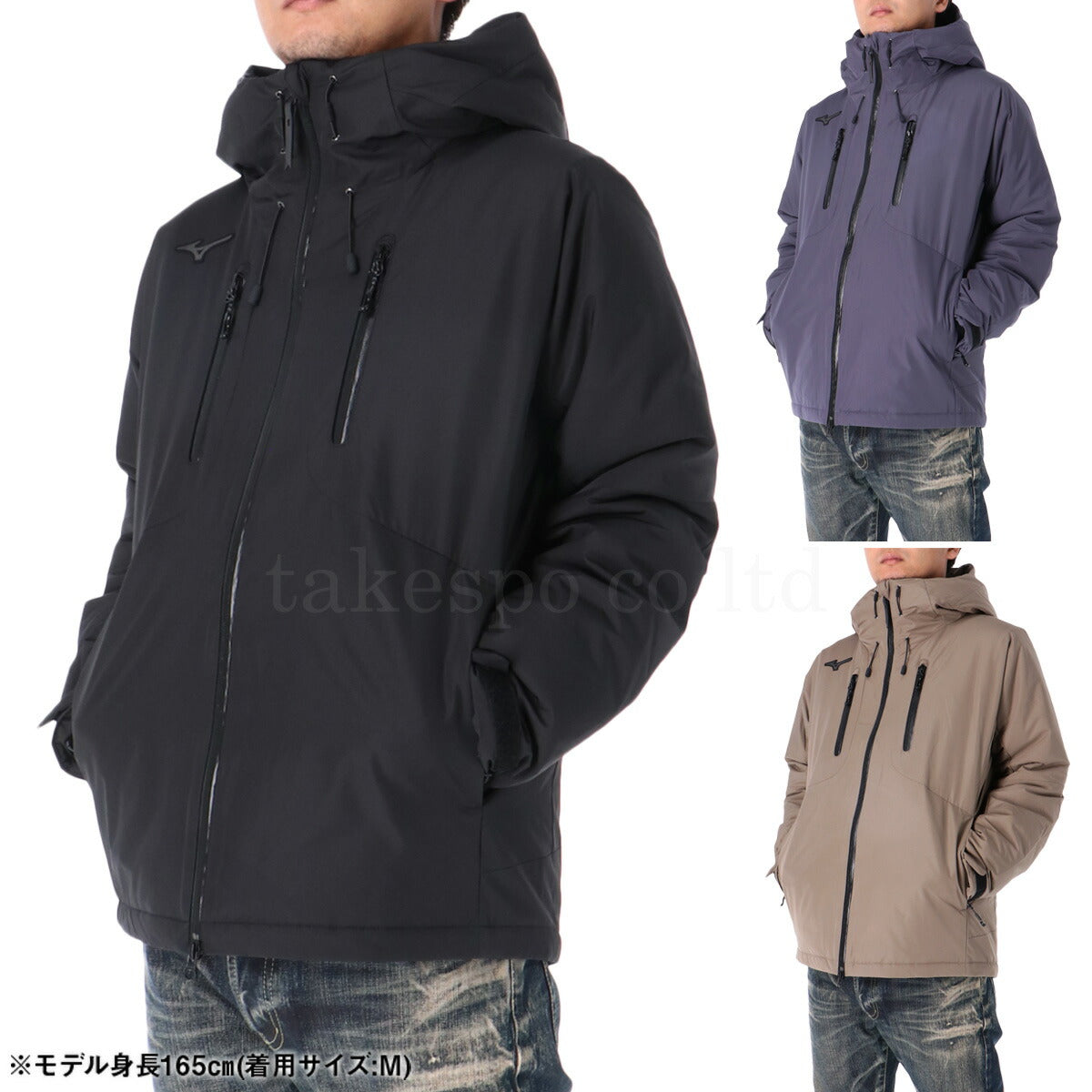 ミズノ 中綿ジャケット メンズ ブレスサーモ テックフィル ブラック グレー ブラウン 32MEC552
