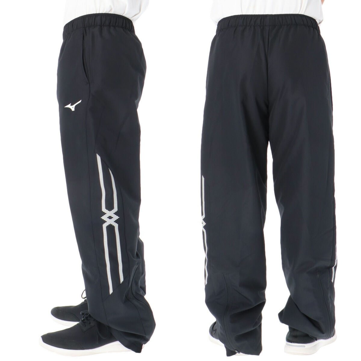 ミズノ ブレスサーモ MCライン ウインドブレーカー 上下 セットアップ メンズ ブランド Mizuno 裏起毛 トリコット フルジップ はっ水 撥水 防風 保温 黒 白 32MEC635 新作 上下セット 大きいサイズ 有 スポーツウェア トレーニングウェア スポーツ おしゃれ - 【公式】限定ジャージのタケスポ（Limited jersey takespo）