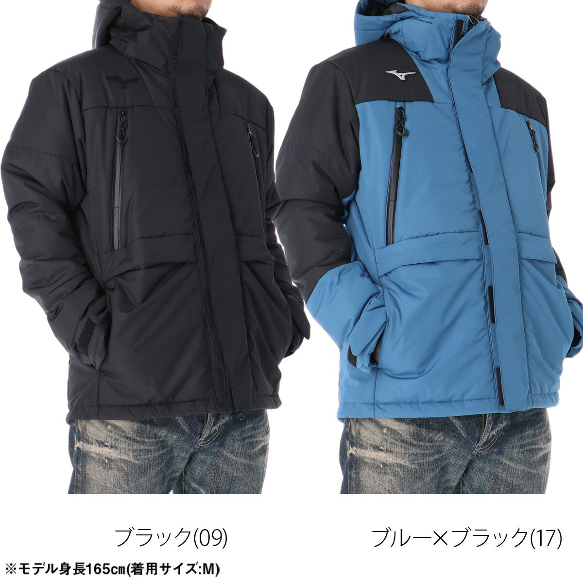 ミズノ テックフィル メンズ ブランド Mizuno ブレスサーモ フード付き フーディ フルジップ 中綿入り 黒 はっ水 撥水 保温 発熱機能 32MED552 ブラック ブルー 大きいサイズ 有 スポーツウェア トレーニングウェア