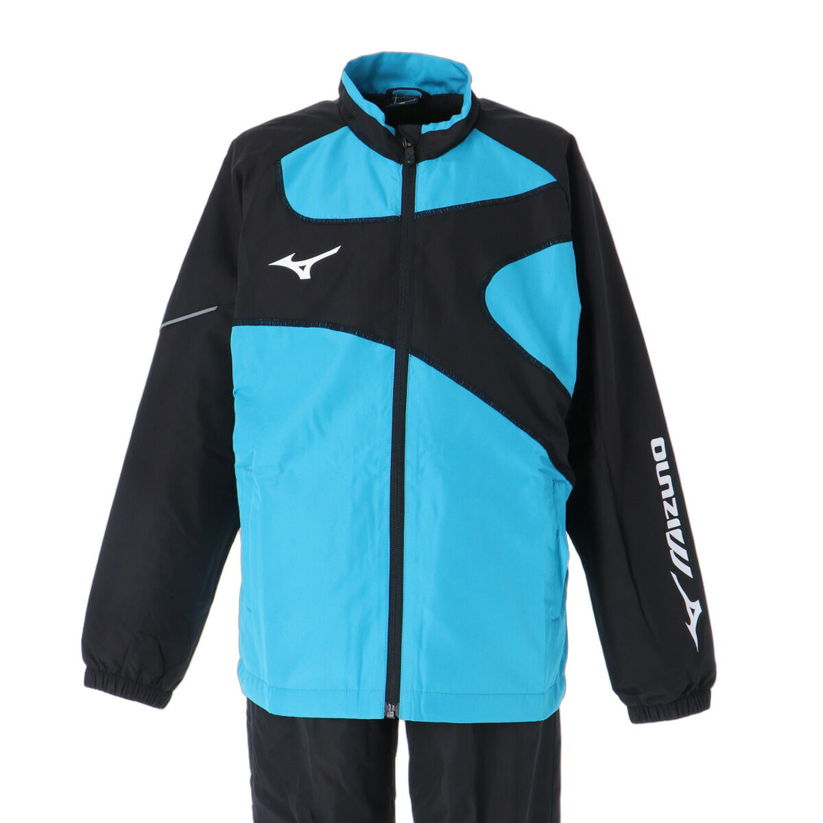ミズノ ブレスサーモ ウインドブレーカー 上下 セットアップ ジュニア ブランド Mizuno 保温 裏起毛 トリコット 防風 吸湿発熱 はっ水 撥水 黒 32MED932 ブラック イエロー ブルー 上下セット 男 女の子 キッズ