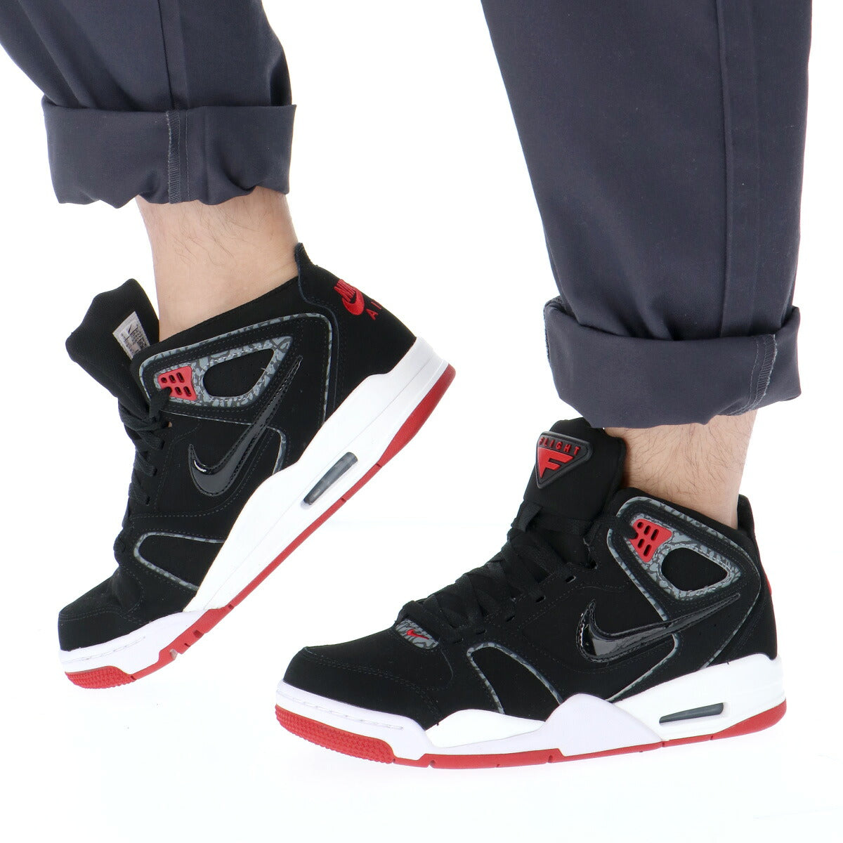 ナイキ エア フライト ファルコン シューズ メンズ ブランド スニーカー NIKE ハイカット 合革 397204061 黒 ブラック 大きいサイズ 有 スポーツ おしゃれ