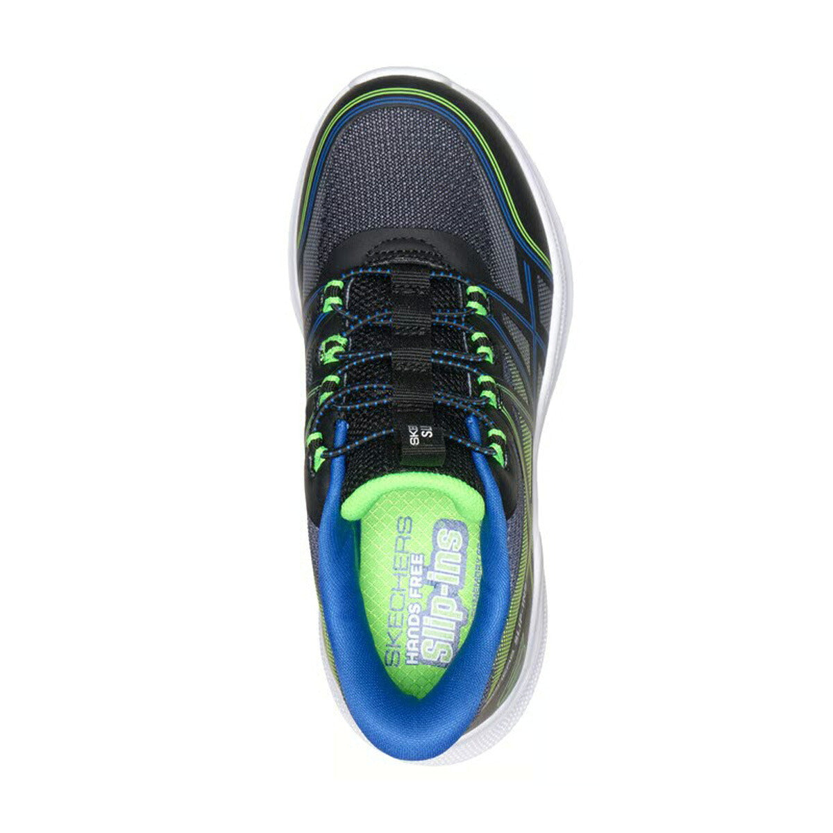 スケッチャーズ スリップインズ マイクロスペック ベロシティ グリッドシフト シューズ ジュニア ブランド スニーカー SKECHERS スリッポン 靴 くつ 手を使わず履ける 履きやすい ハンズフリー ゴムひも