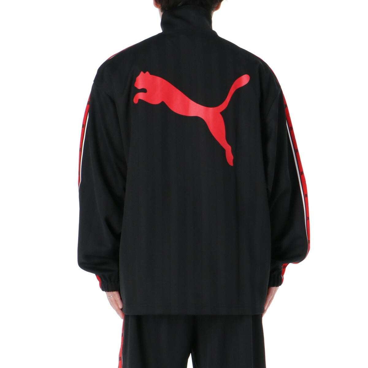 プーマ ジャージ上下 SHADOW STRIPE ジャージ 上下 セットアップ メンズ ブランド PUMA フルジップ ゆったり プージャー バックプリント付き シャドーストライプ ビッグロゴ トラックスーツ サイドライン