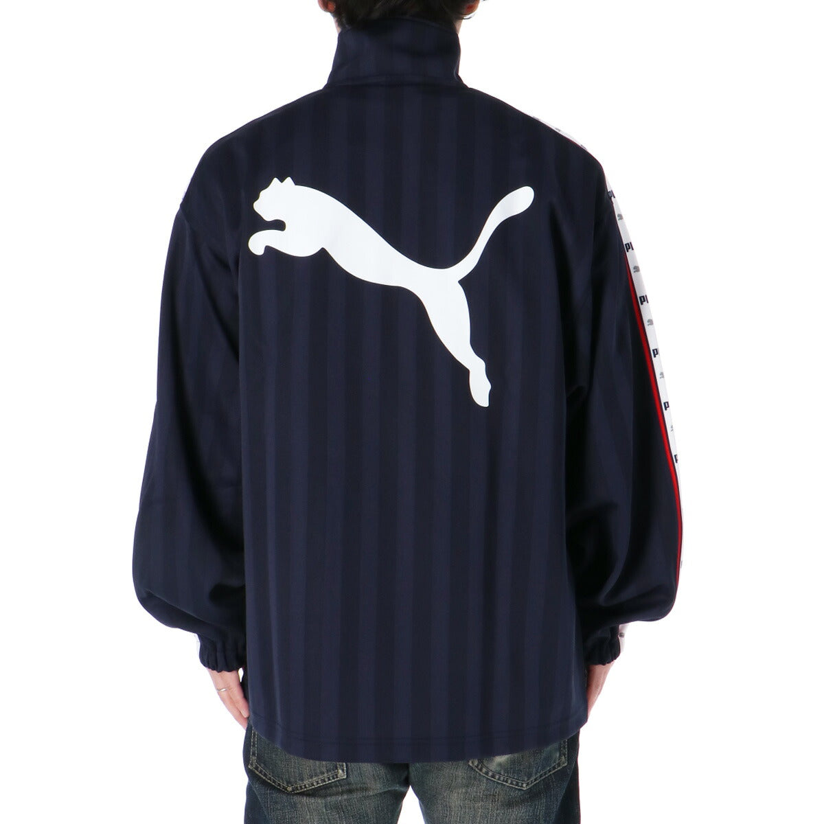 プーマ ジャージジャケット SHADOW STRIPE メンズ ブランド トラックジャケット PUMA フルジップ ゆったり プージャー 527754 ブラック ネイビー 新作 大きいサイズ