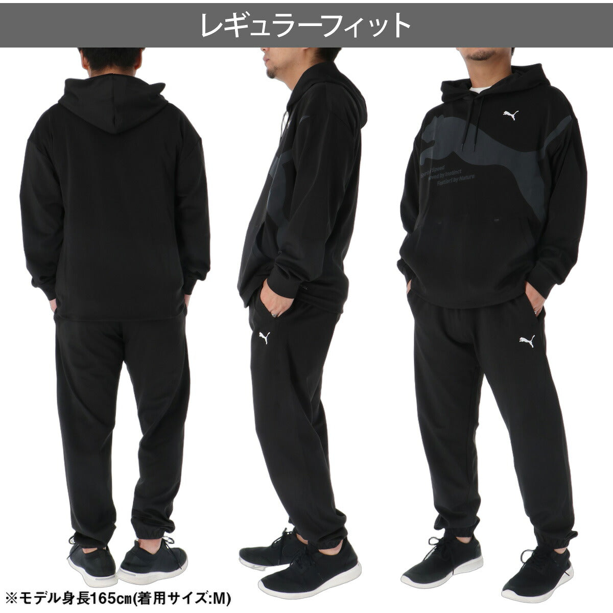 プーマ ジャージ上下 ジャージ 上下 セットアップ メンズ ブランド PUMA フード付き フーディ プルオーバー ビックロゴ 黒 吸汗 速乾 ドライ 529584 ブラック ホワイト カーキグリーン 新作 上下セット