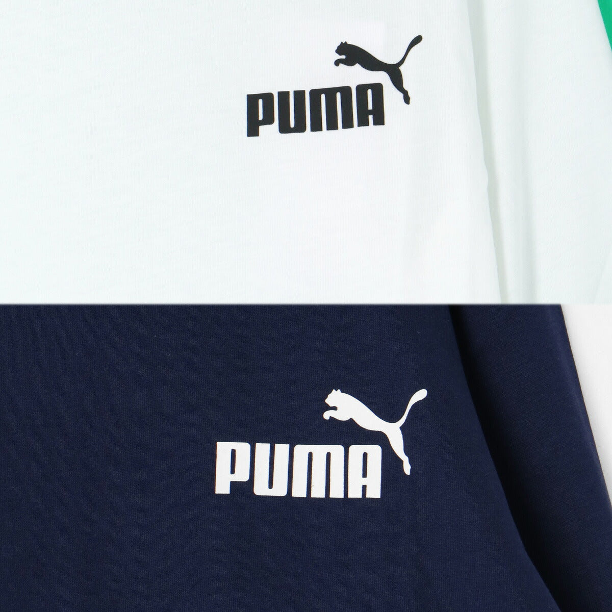 ロンT 長袖Tシャツ キッズ プーマ スポーツ ブランド Tシャツ ロンティー ロングTシャツ ジュニア 長袖 PUMA エッセンシャル 薄手 野外活動 合宿 ワンポイント コットン100% 綿100% 黒 588985 ブラック