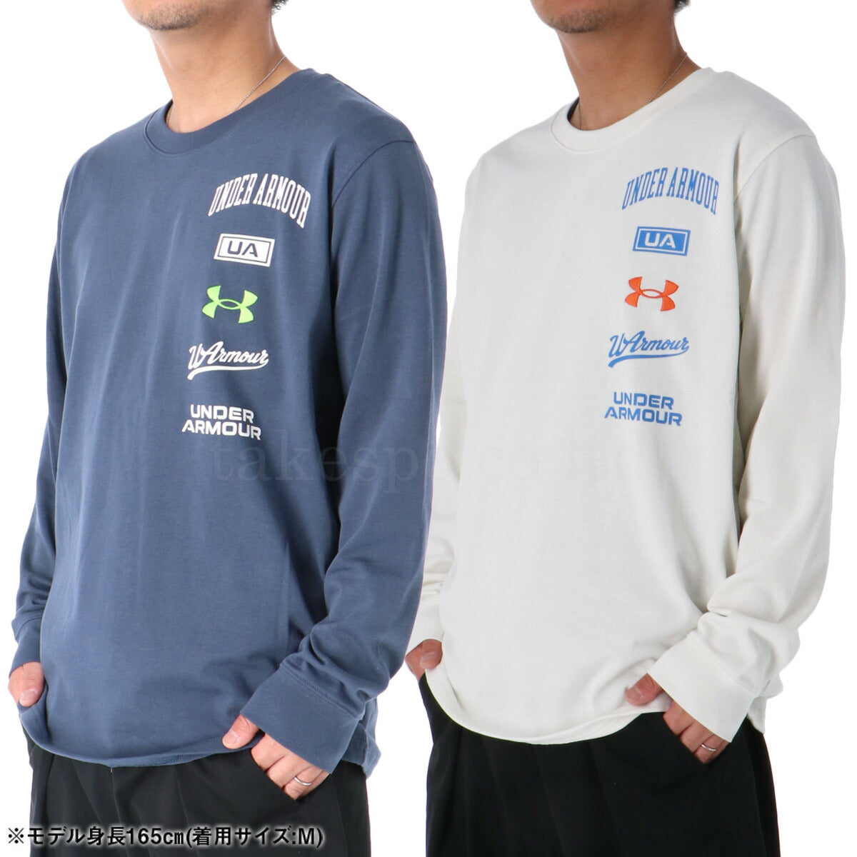 アンダーアーマー Tシャツ メンズ ネイビー ホワイト 6010348
