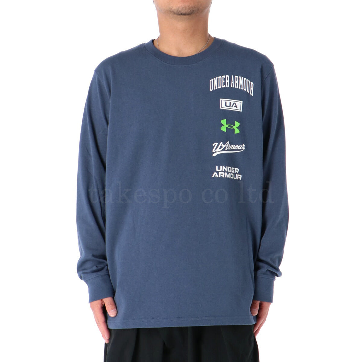 アンダーアーマー Tシャツ メンズ ネイビー ホワイト 6010348