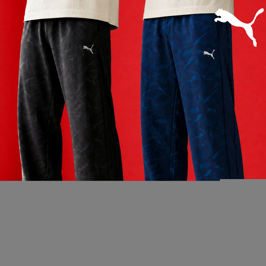 ジャージ 下 メンズ プーマ ロングパンツ ESS ジャージパンツ トレーニング トラックパンツ 吸汗 速乾 ドライ UVカット 総柄 グラフィック 黒 ブランド PUMA 638550 新作 ブラック ネイビー