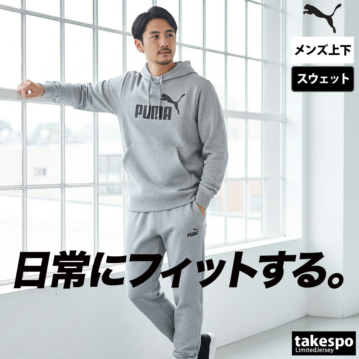 プーマ エッセンシャル ESS スウェット 上下 セットアップ メンズ ブランド PUMA フード付き フーディ 裏毛 687555 ブラック グレー ネイビー 新作 上下セット 大きいサイズ 有 スポーツウェア