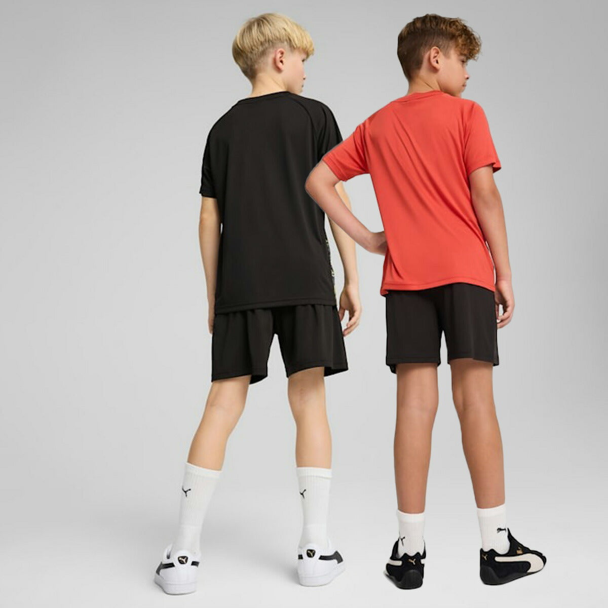 プーマ Tシャツ ハーフパンツ 上下 ジュニア エッセンシャル ブラック レッド 687812