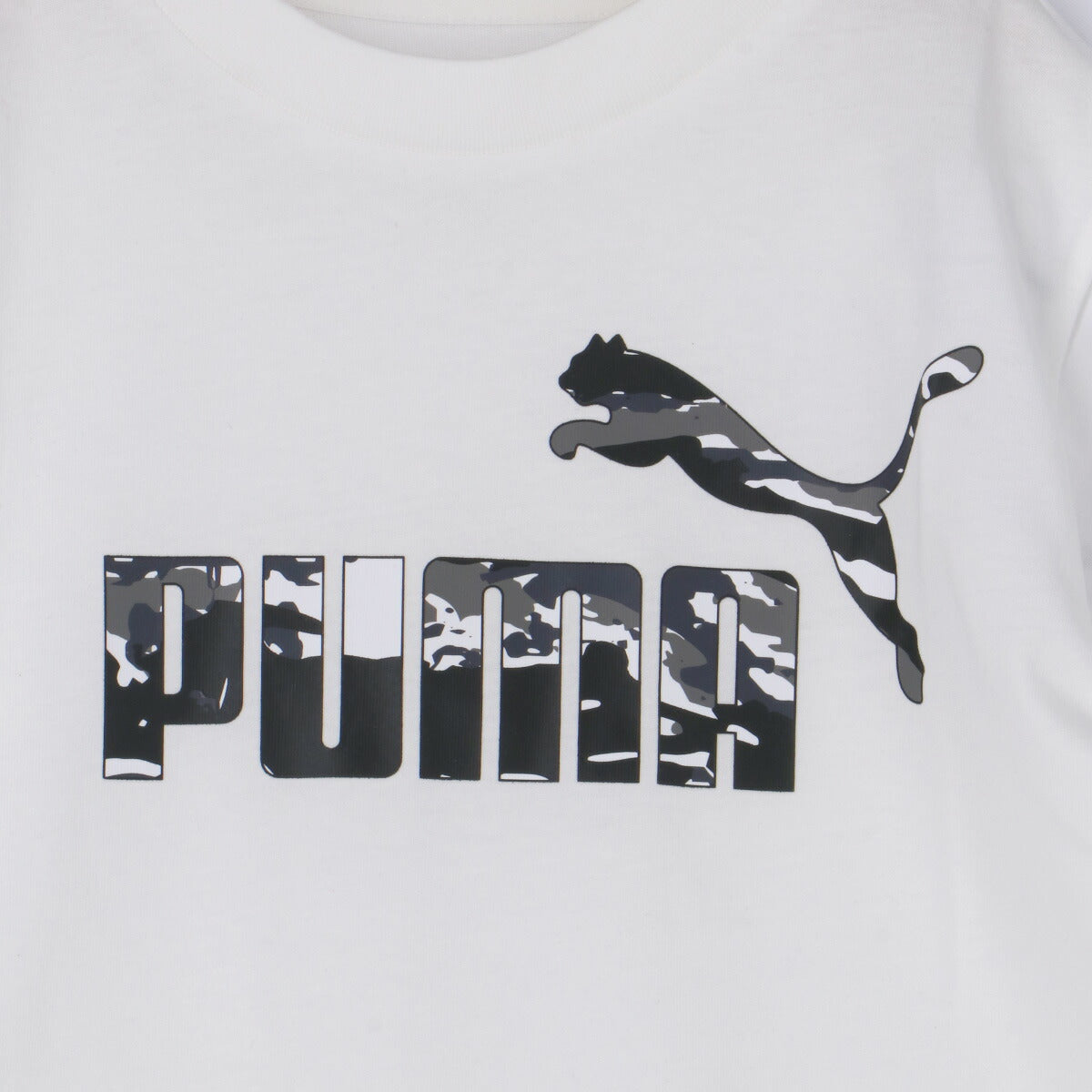 プーマ Tシャツ ハーフパンツ 上下 ジュニア ESS カモ ブラック ホワイト 687816