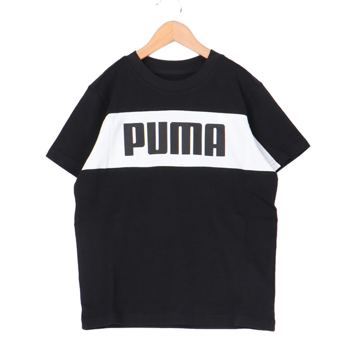 プーマ Tシャツ ハーフパンツ 上下 ジュニア ESS BLOCK ブラック グリーン 687828