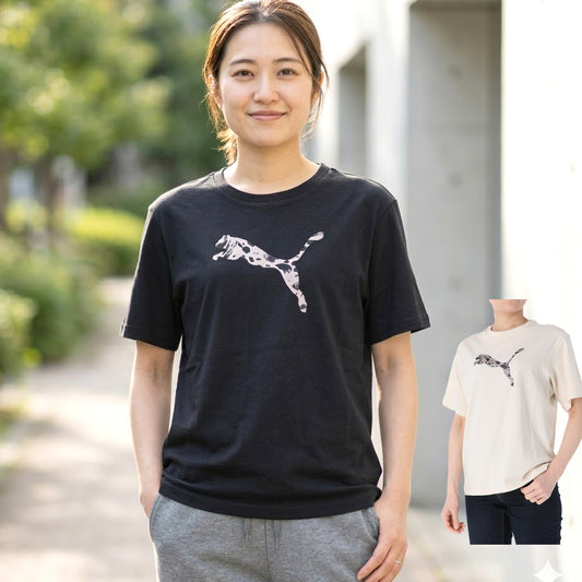 プーマ Tシャツ レディース ブラック ホワイト 694069