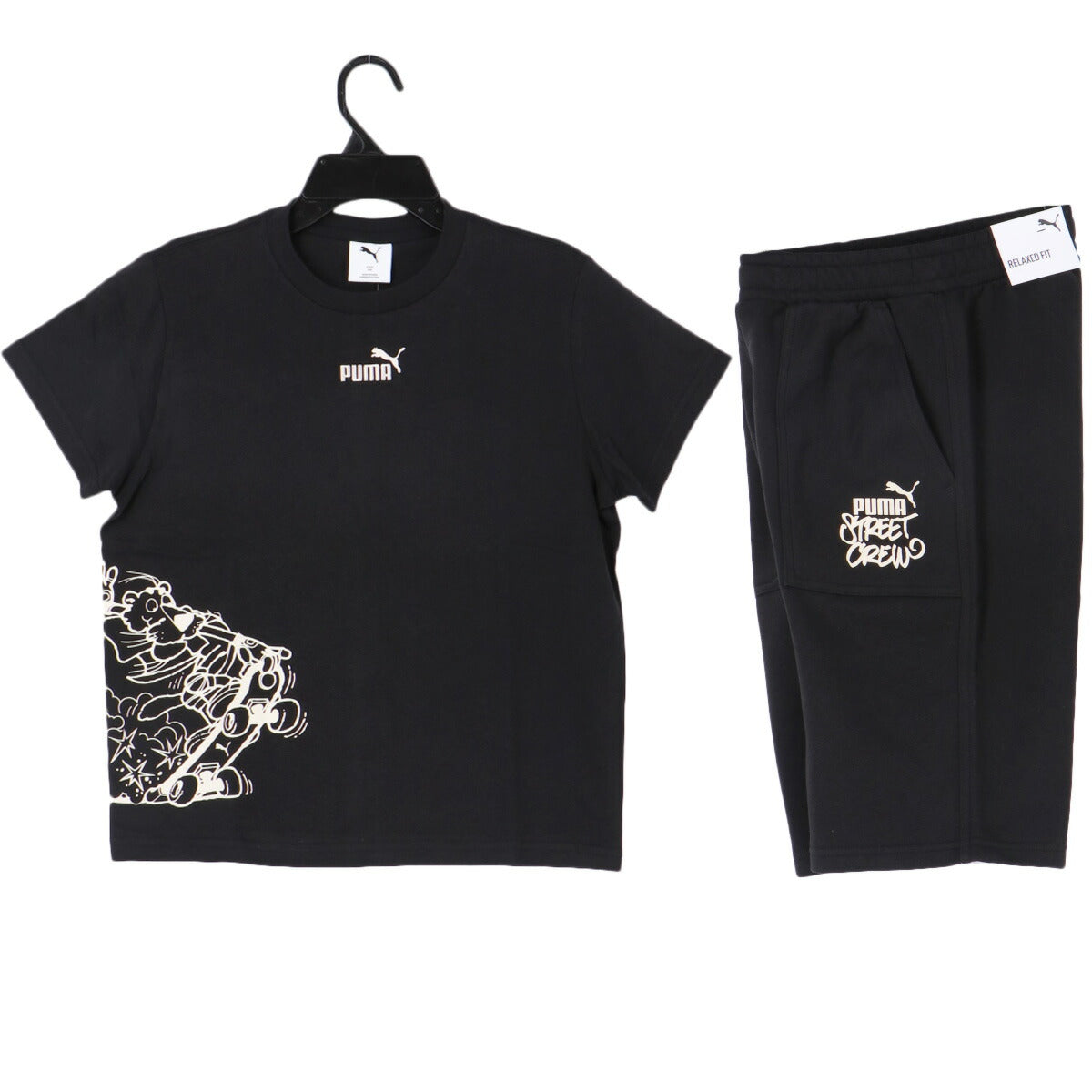 プーマ Tシャツ ハーフパンツ 上下 ジュニア MID90S ブラック 694271