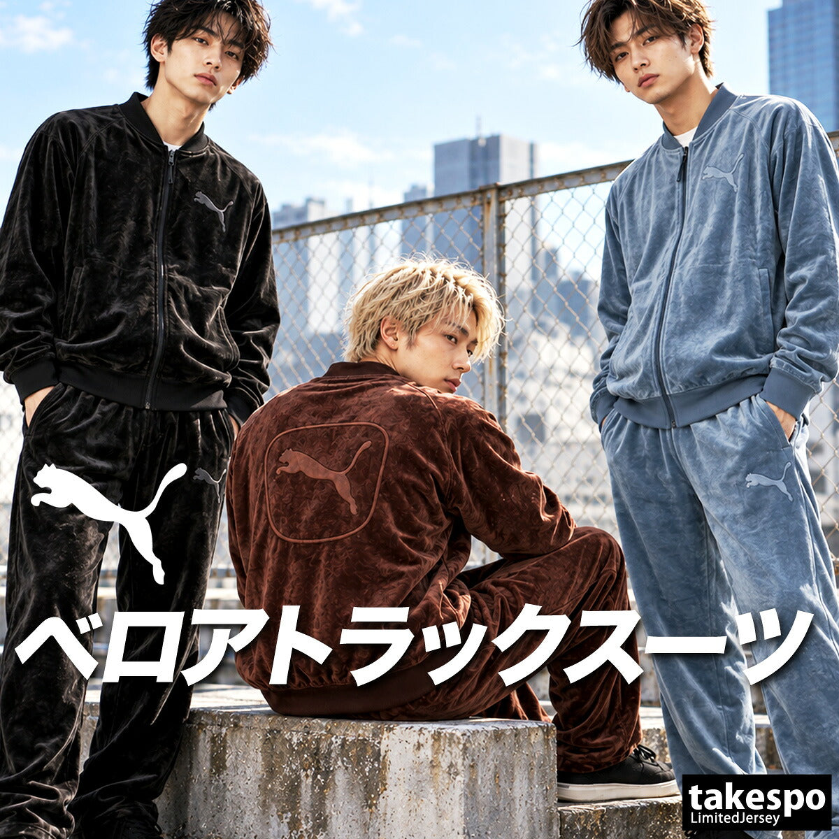 プーマ ジャージ上下 ESS ジャージ 上下 セットアップ メンズ ブランド PUMA ベロア フルジップ 黒 トラックスーツ トラックジャージ バックプリント 696196 ブラック ブラウン ブルー 上下セット 大きいサイズ 