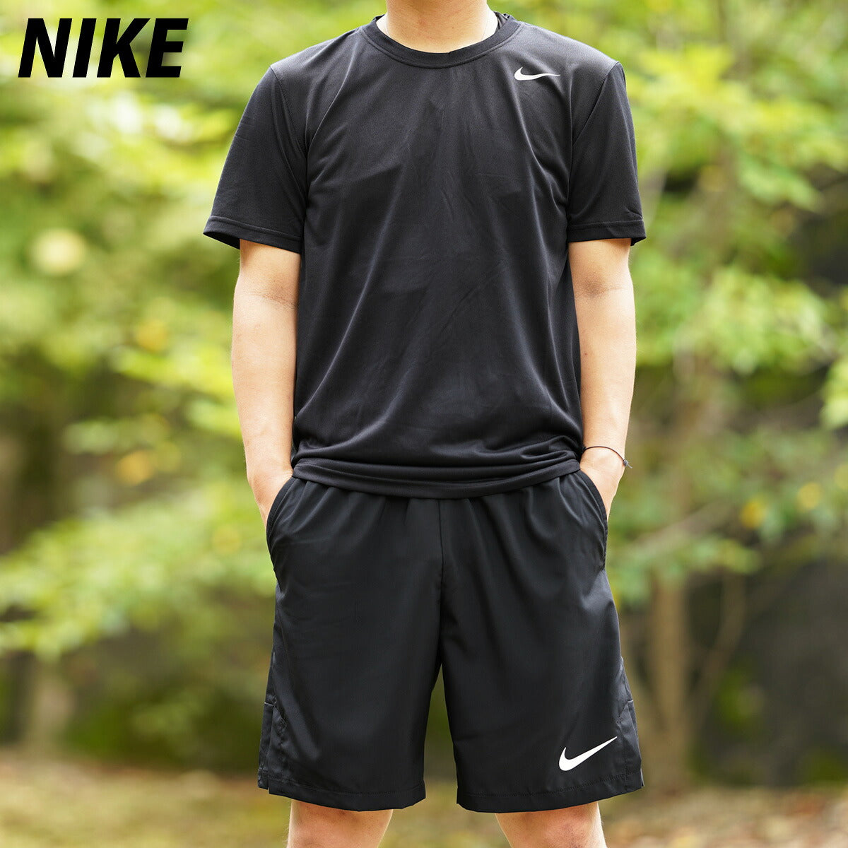 ナイキ Tシャツ ハーフパンツ 上下 メンズ DRI-FIT レジェンド 黒 ブラック 718834