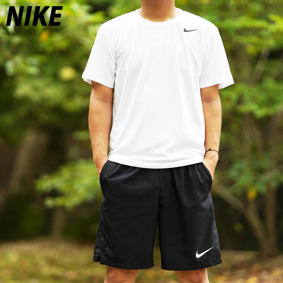 ナイキ Tシャツ ハーフパンツ 上下 メンズ DRI-FIT レジェンド 白 ホワイト 718834