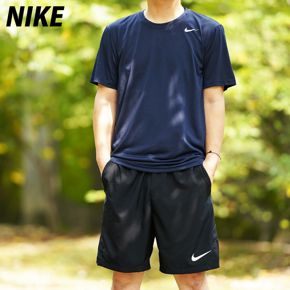 ナイキ Tシャツ ハーフパンツ 上下 メンズ DRI-FIT レジェンド 紺 ネイビー 718834