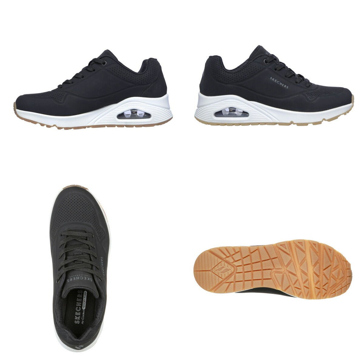 スケッチャーズ ウノ スタンド オン エア シューズ レディース ブランド SKECHERS カジュアル ウォーキング ウェッジフィット 厚底 ローカット クッション エアクッション スニーカー レザー 合皮 73690 あす楽 3ds SALE セール かわいい 大きいサイズ 有 スポーツ おしゃれ - 【公式】限定ジャージのタケスポ（Limited jersey takespo）