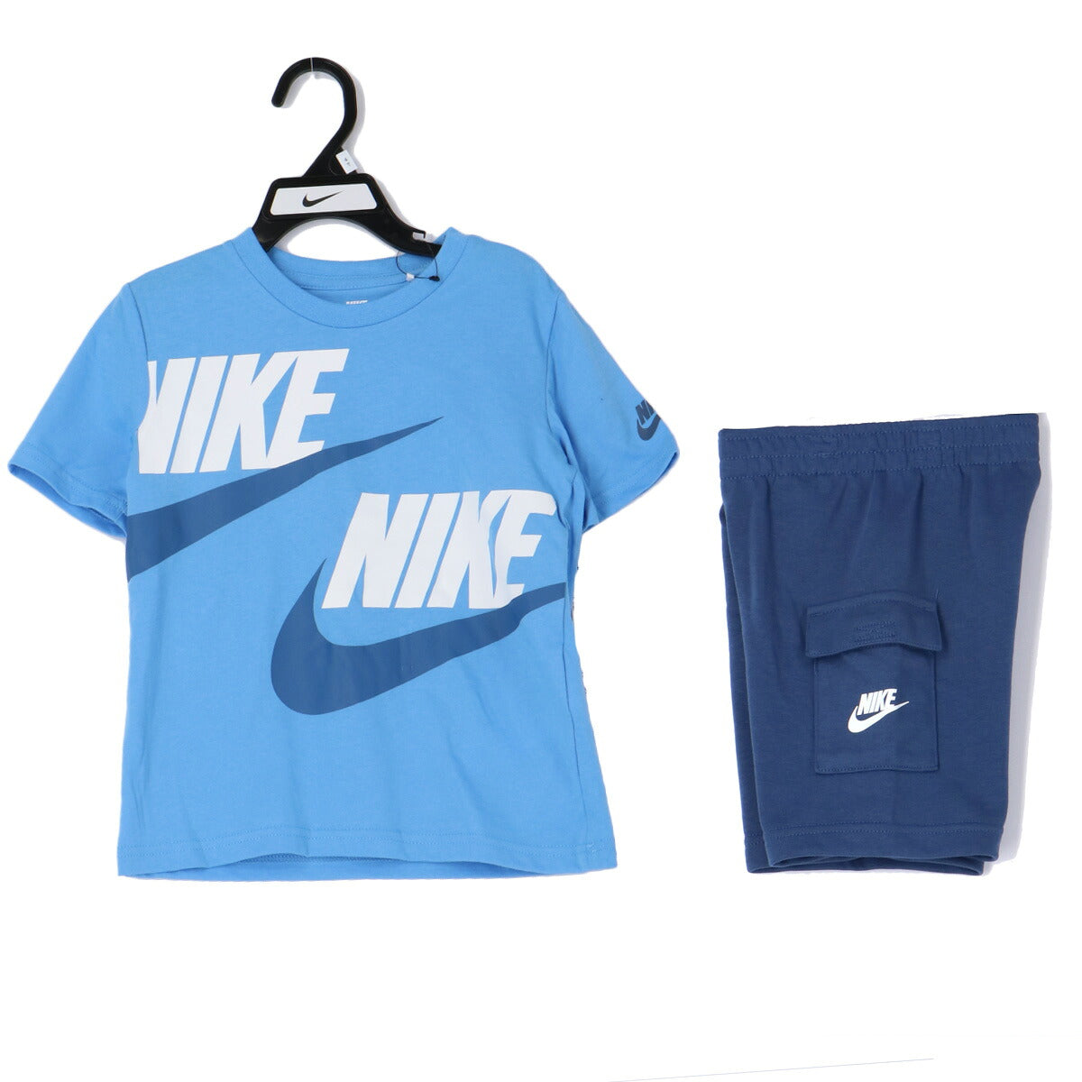 ナイキ Tシャツ ハーフパンツ 上下 ジュニア 青 ブルー 76J213
