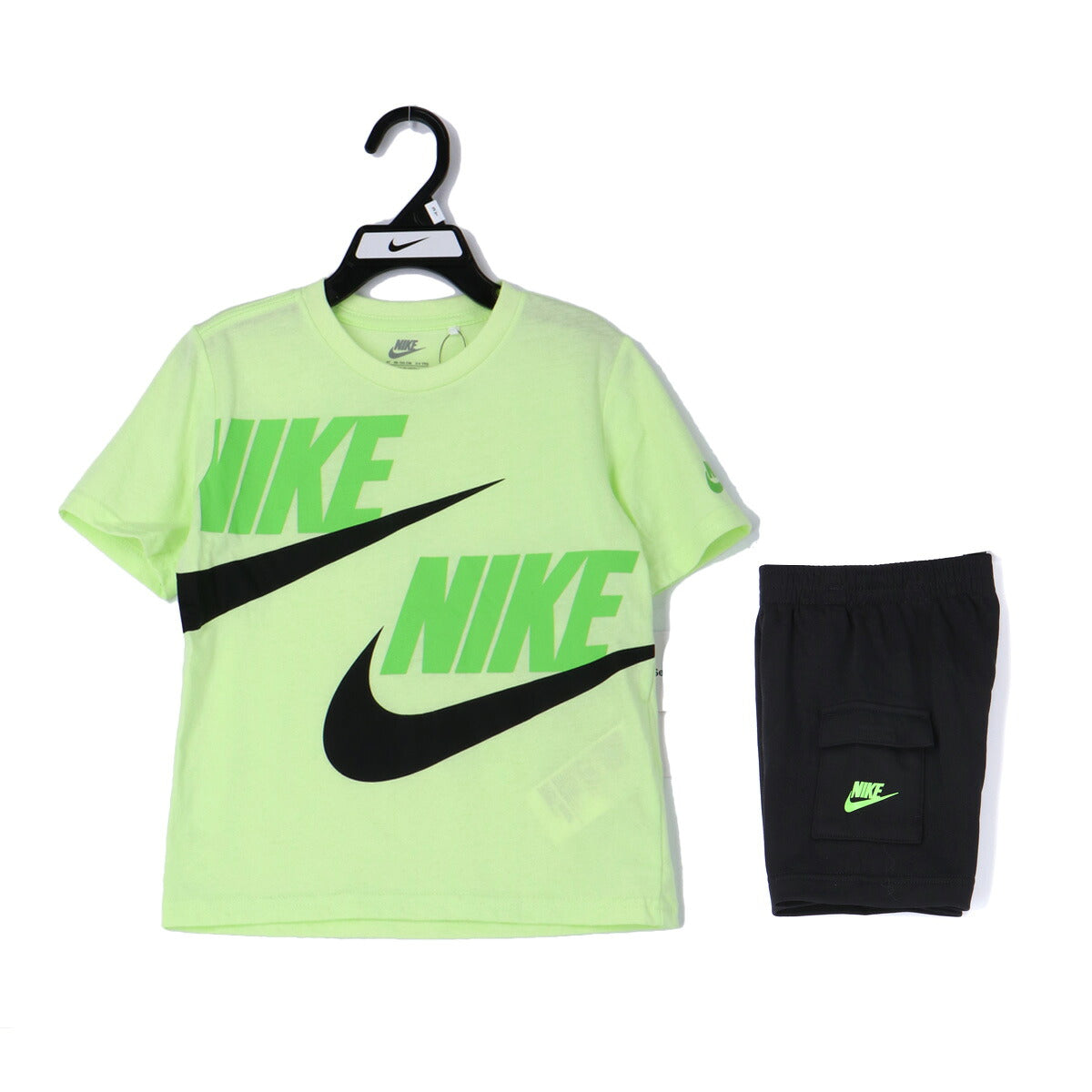 ナイキ Tシャツ ハーフパンツ 上下 ジュニア 緑 グリーン 76J213