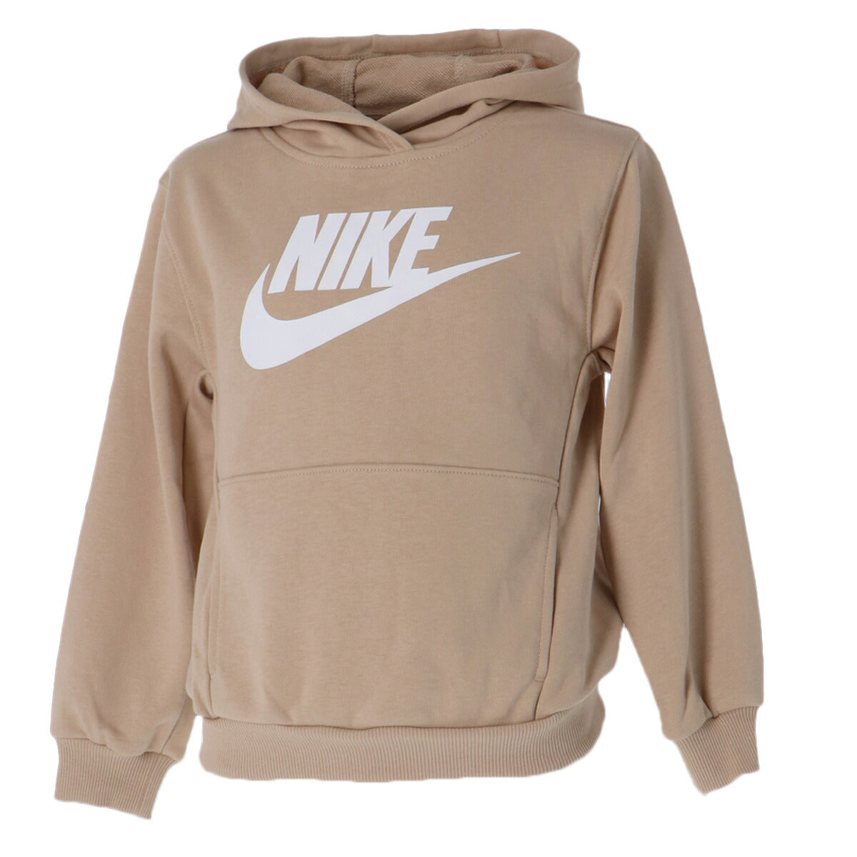ナイキ パーカー スウェット フーディ スウェットパーカー ジュニア ブランド プルオーバー NIKE フード付き 裏毛 スエット 綿混 4才 5才 6才 7才 86L095 JCR 薄茶色 ベージュ 男 女の子 キッズ スポーツウェア