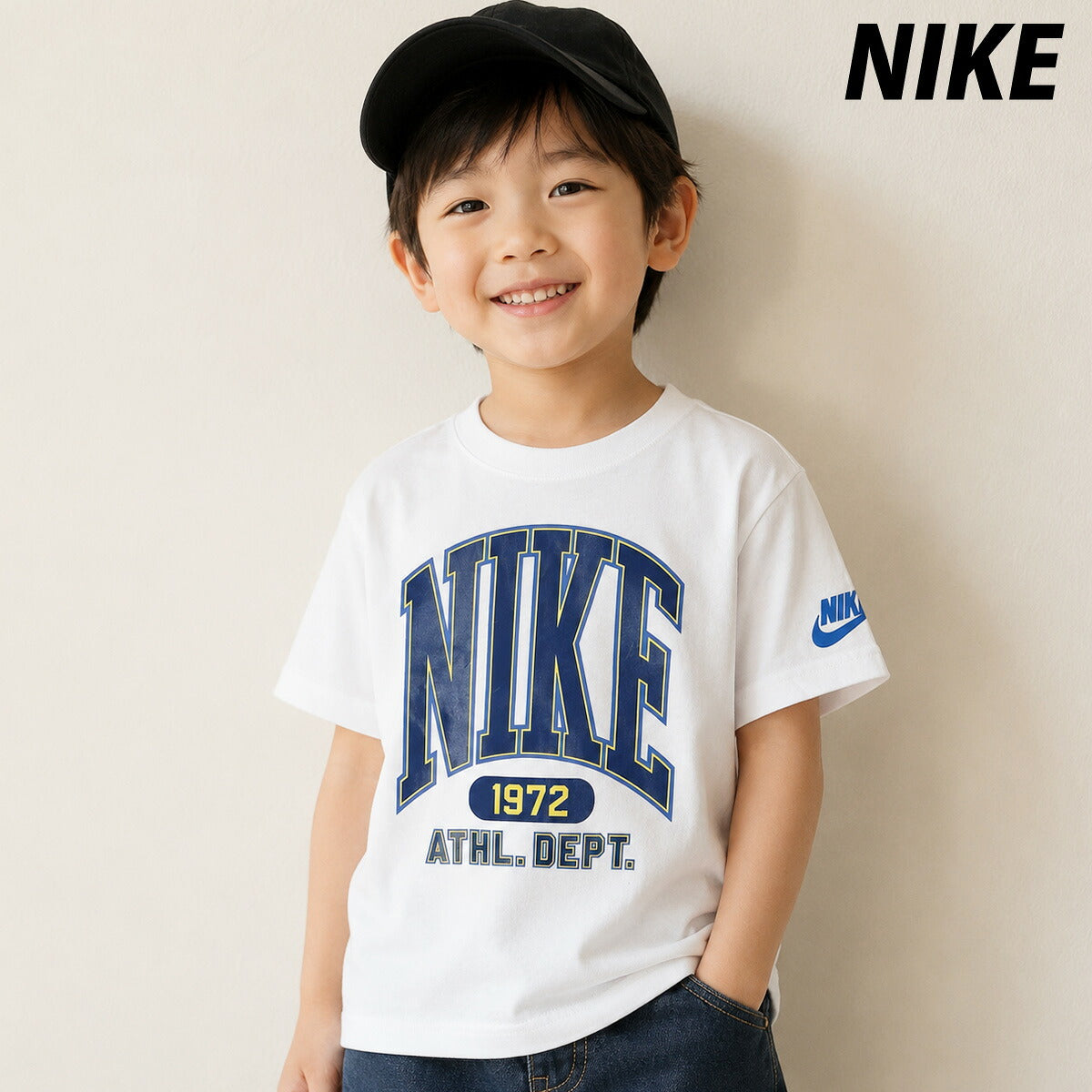 ナイキ Tシャツ ジュニア NKB GIANT VARSITY 白 ホワイト 86N298