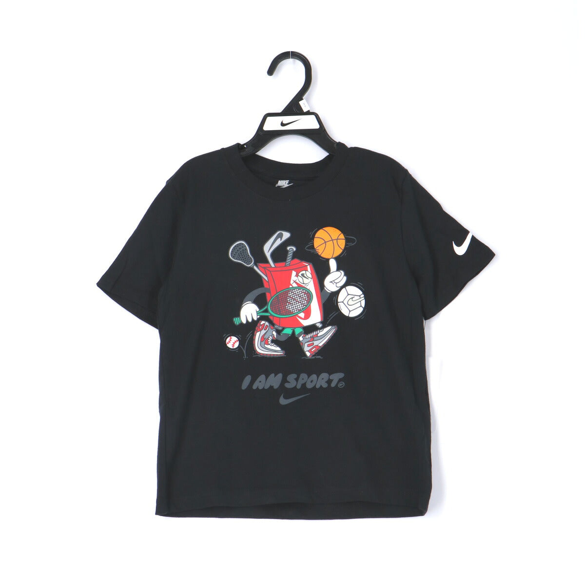 ナイキ Tシャツ ジュニア 黒 ブラック 86N819