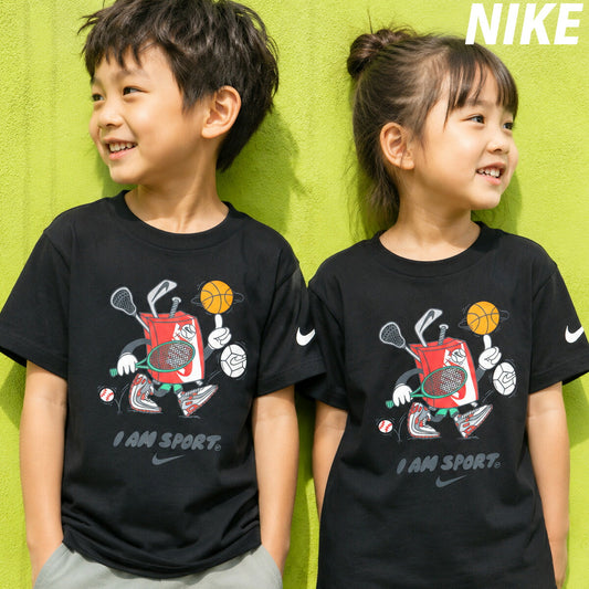 ナイキ Tシャツ ジュニア 黒 ブラック 86N819