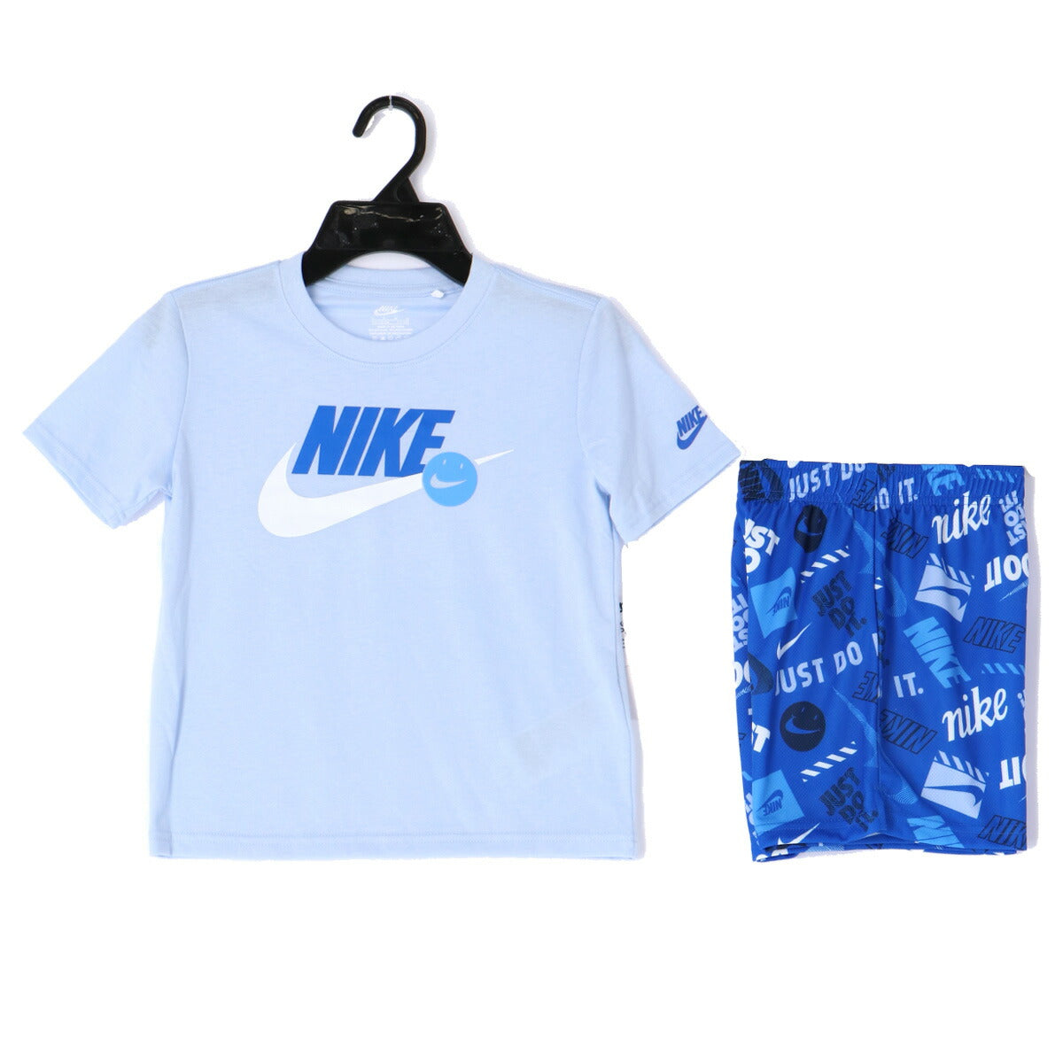 ナイキ NSW Tシャツ ハーフパンツ 上下 セットアップ ジュニア ブランド NIKE 半袖 4才 5才 6才 7才 86N945 U89 青 ブルー 新作 上下セット 男 女の子 キッズ 男の子 プラクティスシャツ プラシャツ