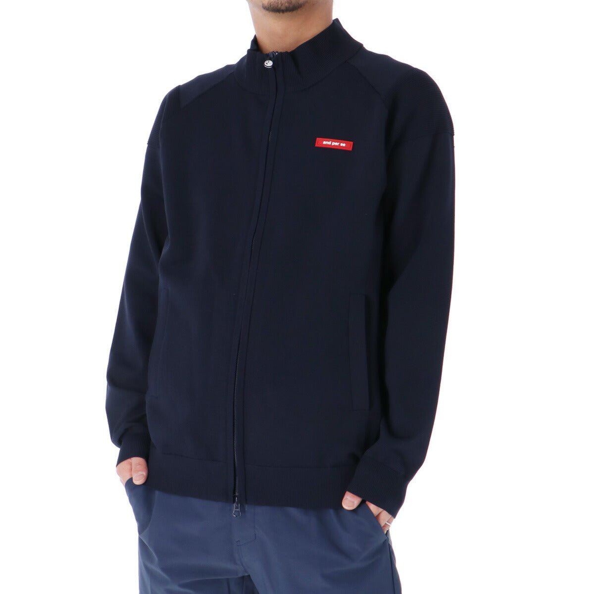 アンパスィ ブルゾン メンズ ブランド and per se フルジップ ニットジャケット ウォッシャブル AMS1114A2 あす楽 3ds SALE セール 大きいサイズ 有 スポーツウェア トレーニングウェア スポーツ おしゃれ - 【公式】限定ジャージのタケスポ（Limited jersey takespo）