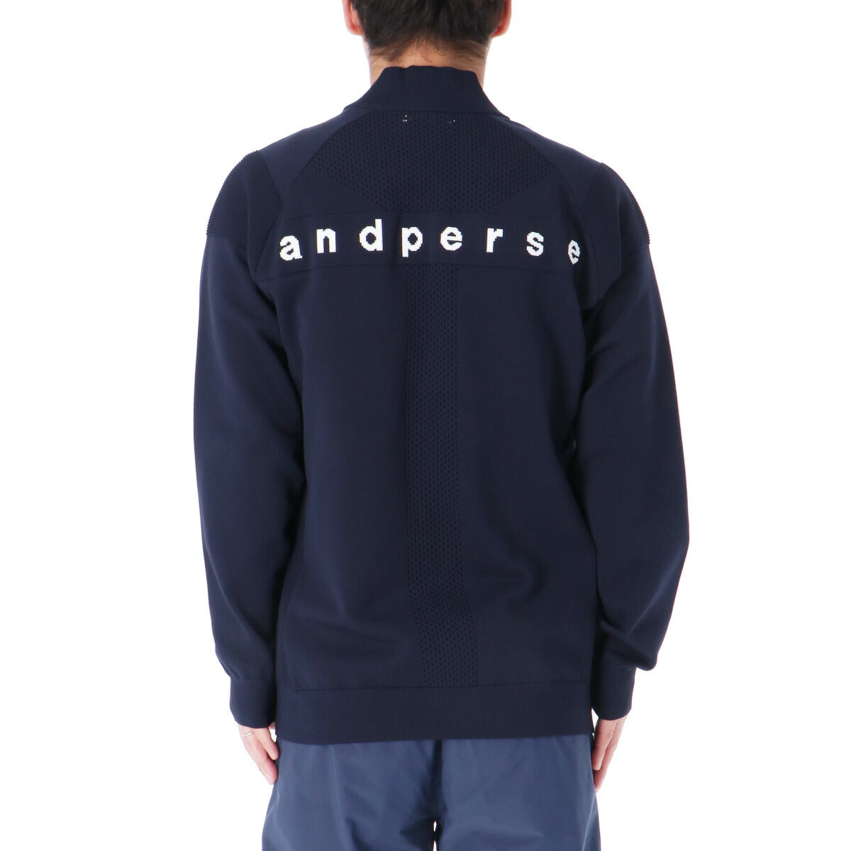 アンパスィ ブルゾン メンズ ネイビー ホワイト AMS1114A2